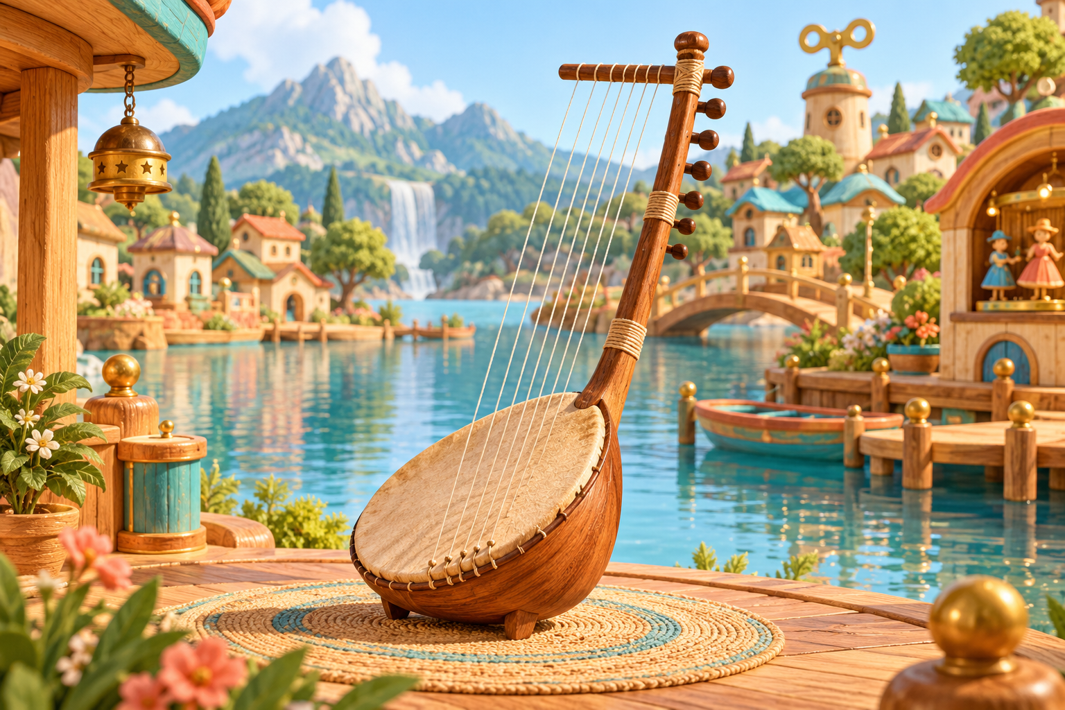 Illustration de Adungu pour Melodiwi, direction artistique du village-boîte à musique.