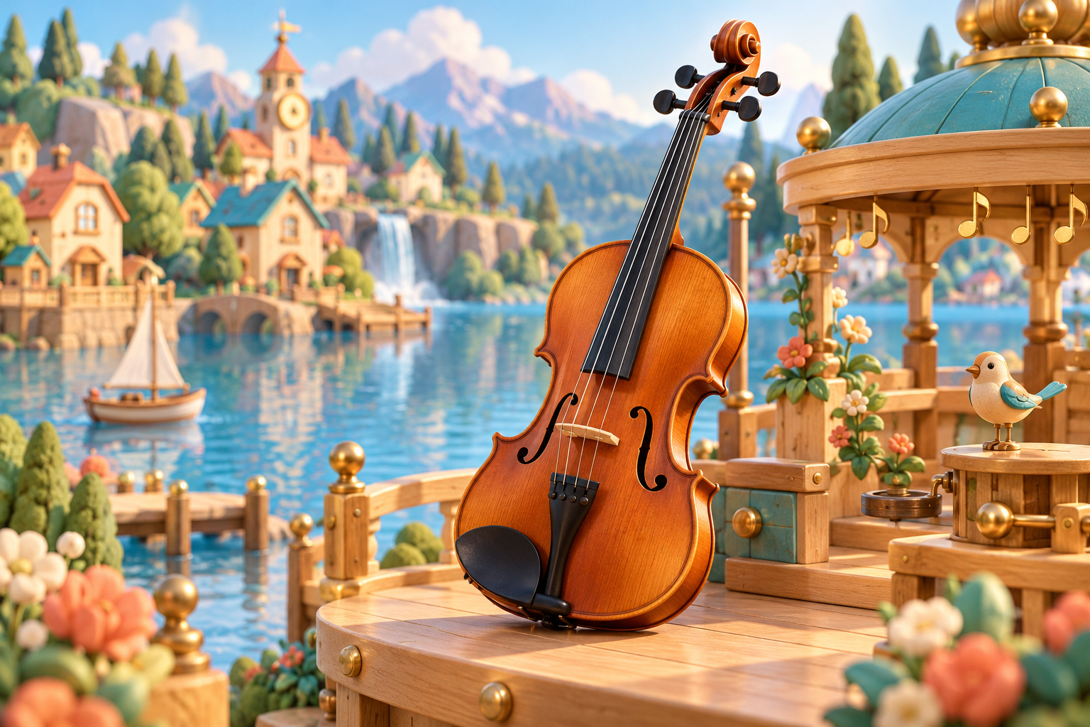 Illustration de Alto pour Melodiwi, direction artistique du village-boîte à musique.