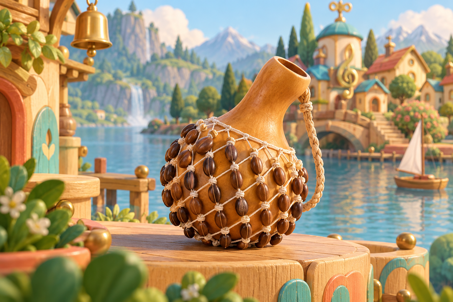 Illustration de Axatse pour Melodiwi, direction artistique du village-boîte à musique.