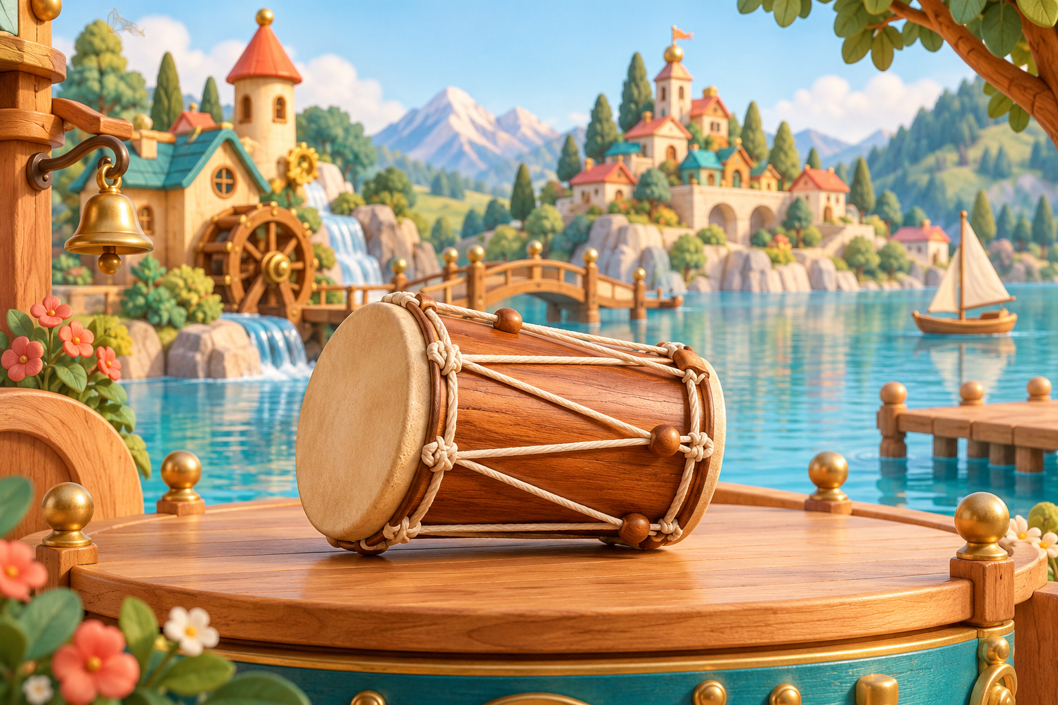 Illustration de Bangu pour Melodiwi, direction artistique du village-boîte à musique.