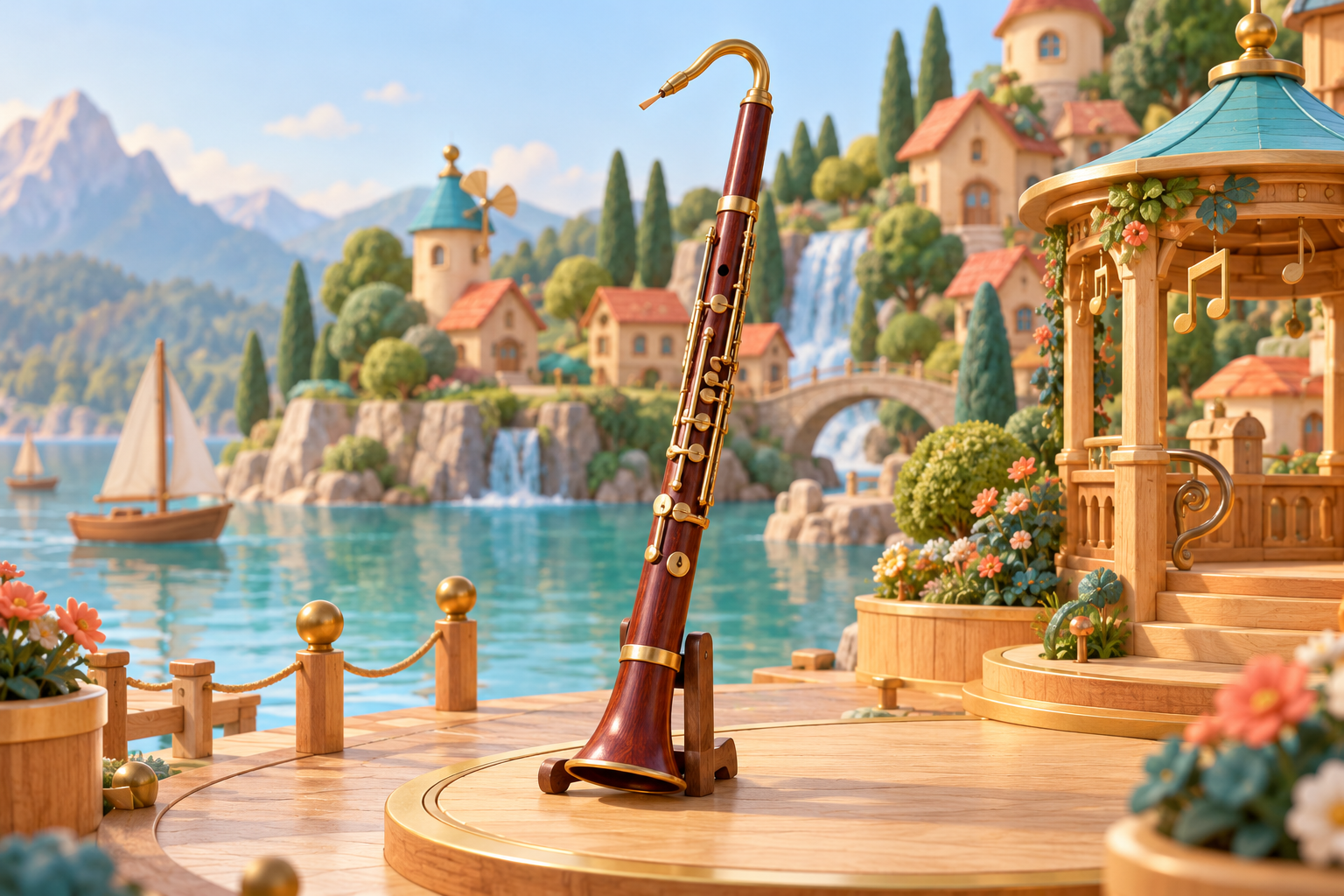 Illustration de Bassanello pour Melodiwi, direction artistique du village-boîte à musique.