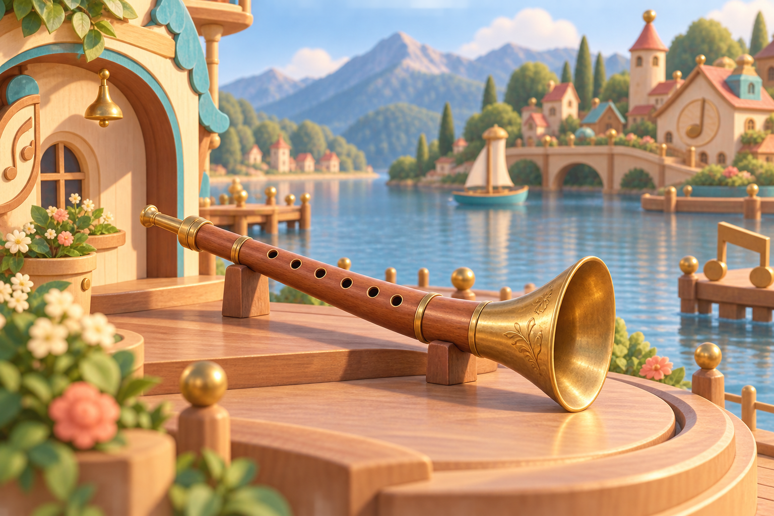 Illustration de Buisine pour Melodiwi, direction artistique du village-boîte à musique.