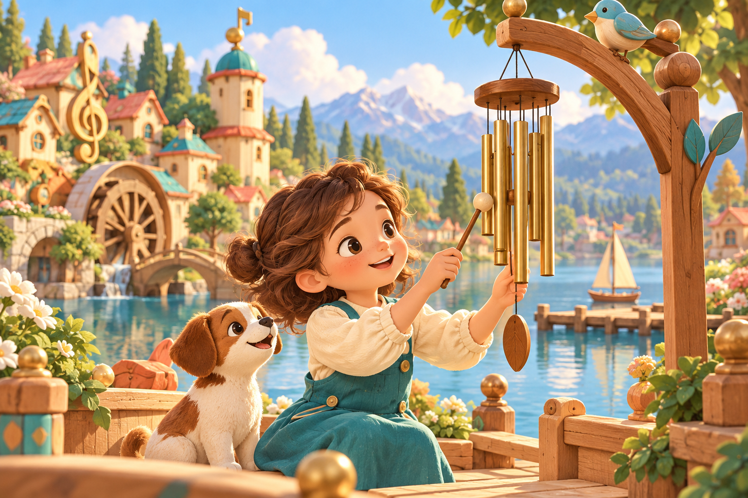 Illustration de Carillon pour Melodiwi, direction artistique du village-boîte à musique.