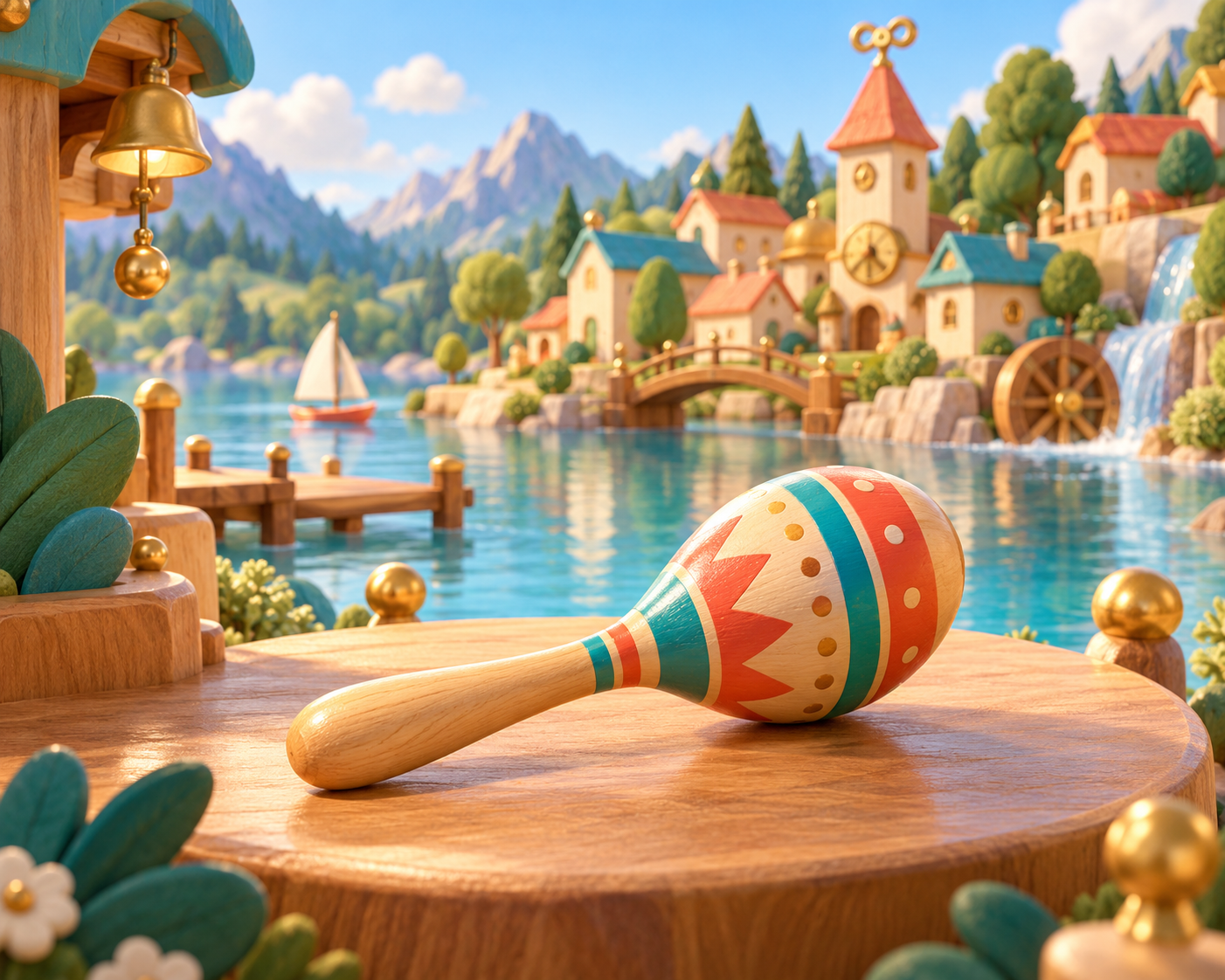 Illustration de Chocalho pour Melodiwi, direction artistique du village-boîte à musique.