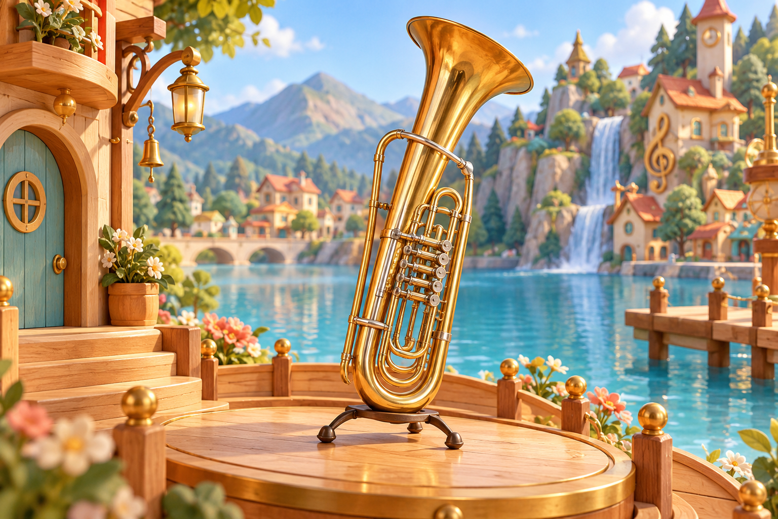 Illustration de Cimbasso pour Melodiwi, direction artistique du village-boîte à musique.