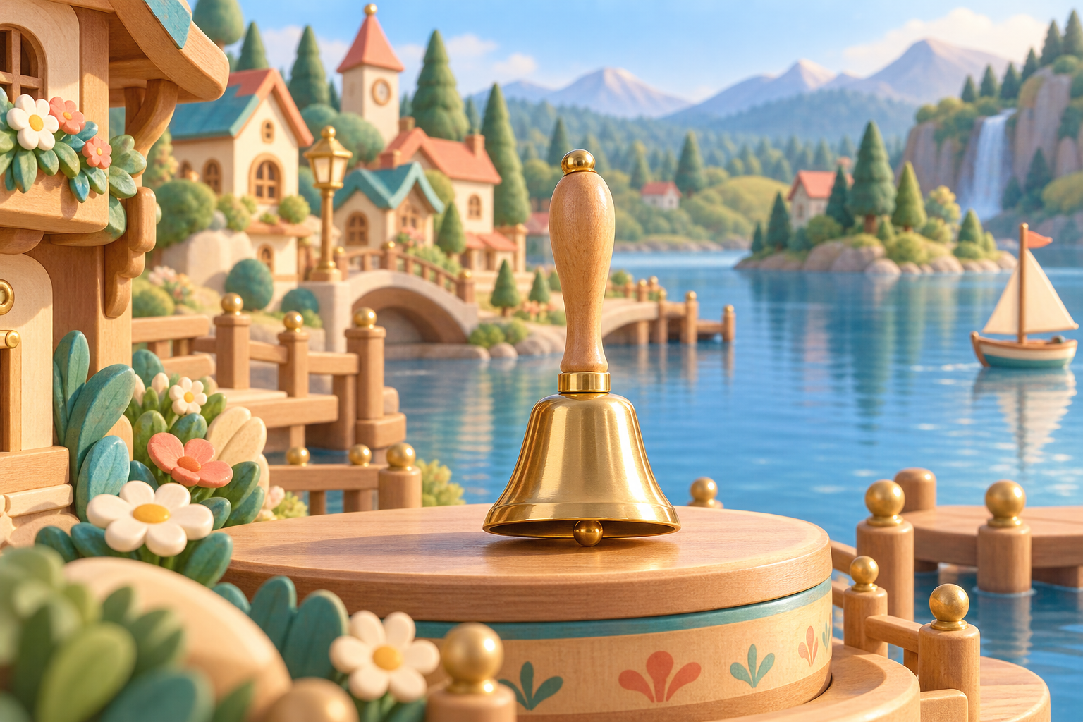 Illustration de Clochette pour Melodiwi, direction artistique du village-boîte à musique.