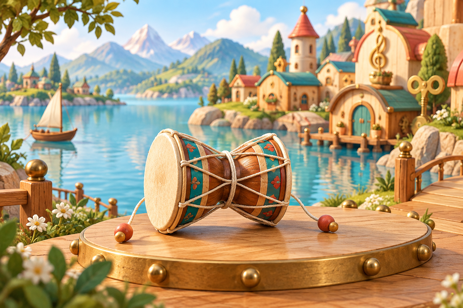 Illustration de Damaru pour Melodiwi, direction artistique du village-boîte à musique.