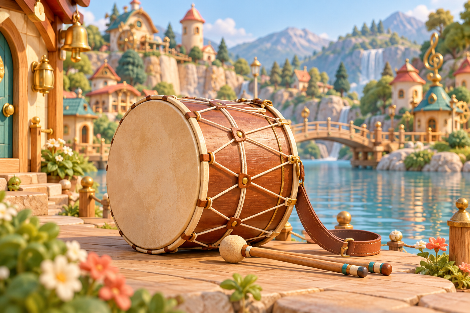 Illustration de Davul pour Melodiwi, direction artistique du village-boîte à musique.