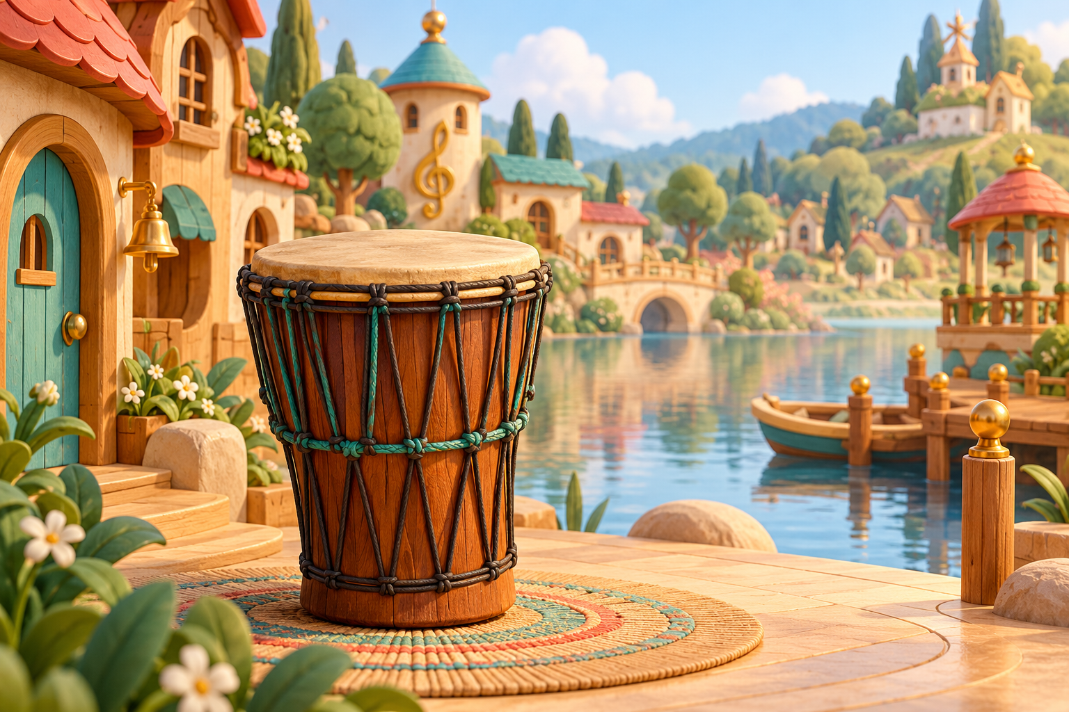Illustration de Doundoun pour Melodiwi, direction artistique du village-boîte à musique.