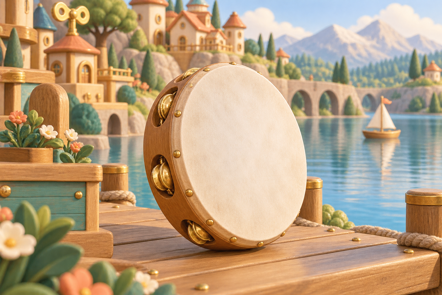 Illustration de Doyre pour Melodiwi, direction artistique du village-boîte à musique.
