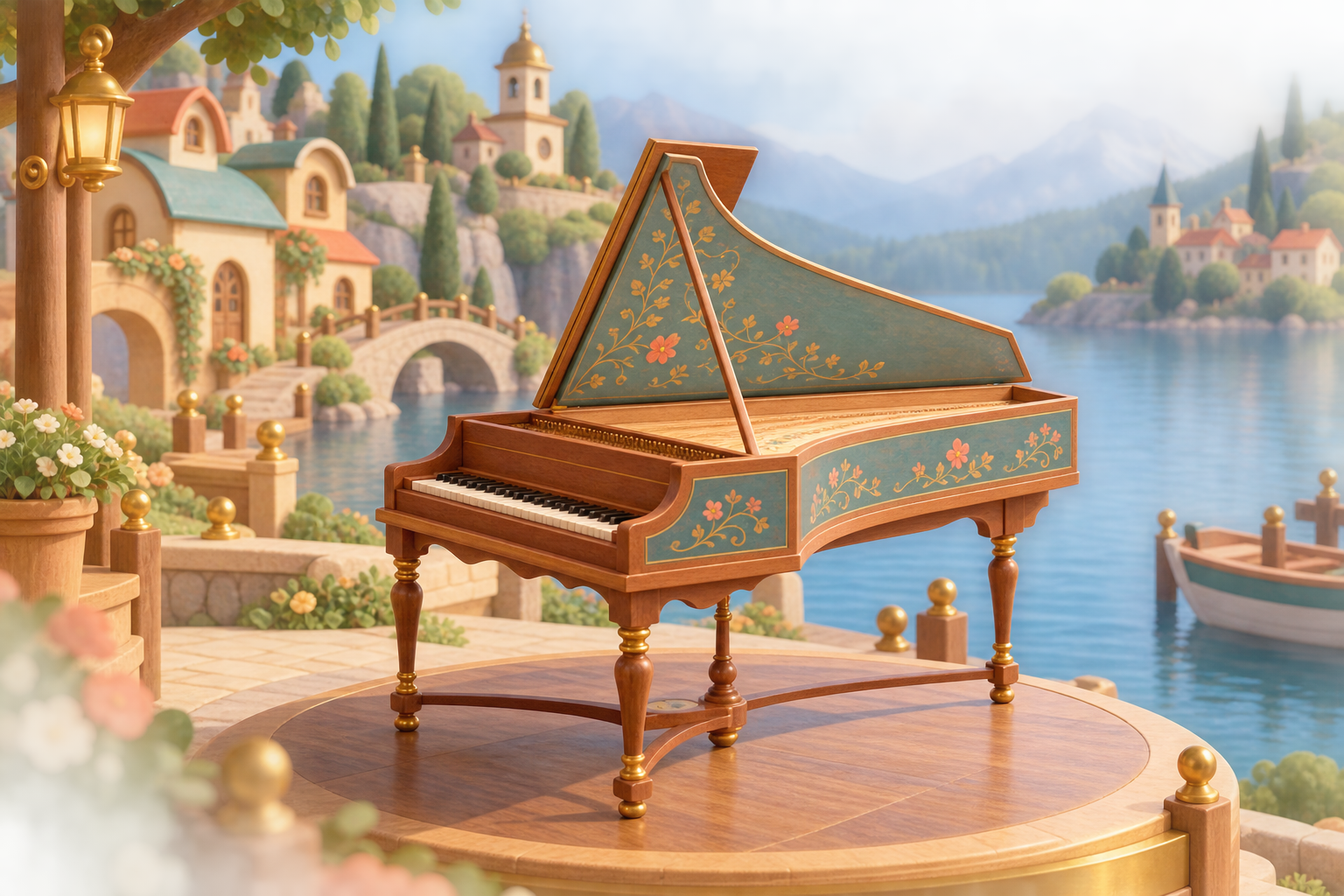 Illustration de Épinette pour Melodiwi, direction artistique du village-boîte à musique.