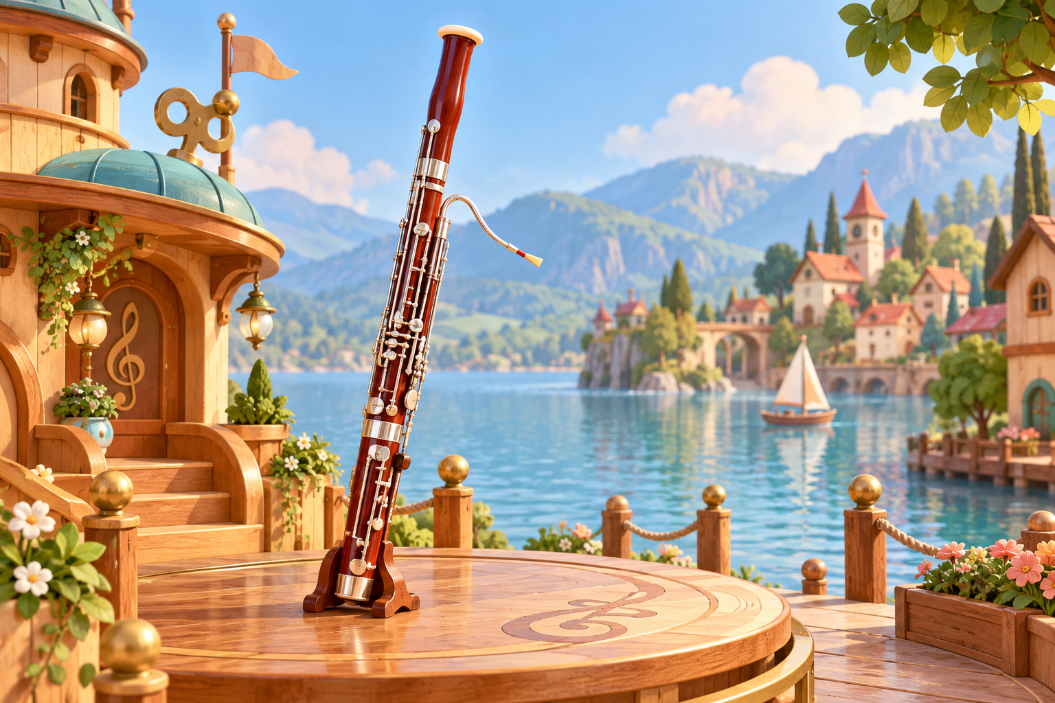 Illustration de Fagottino pour Melodiwi, direction artistique du village-boîte à musique.