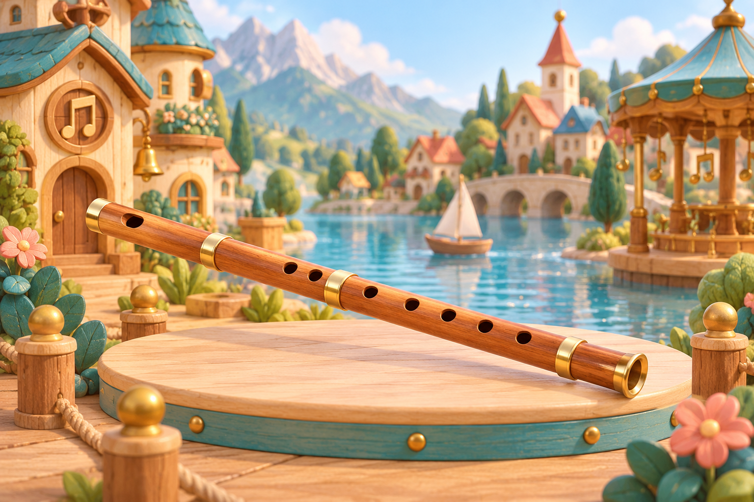 Illustration de Fifre pour Melodiwi, direction artistique du village-boîte à musique.