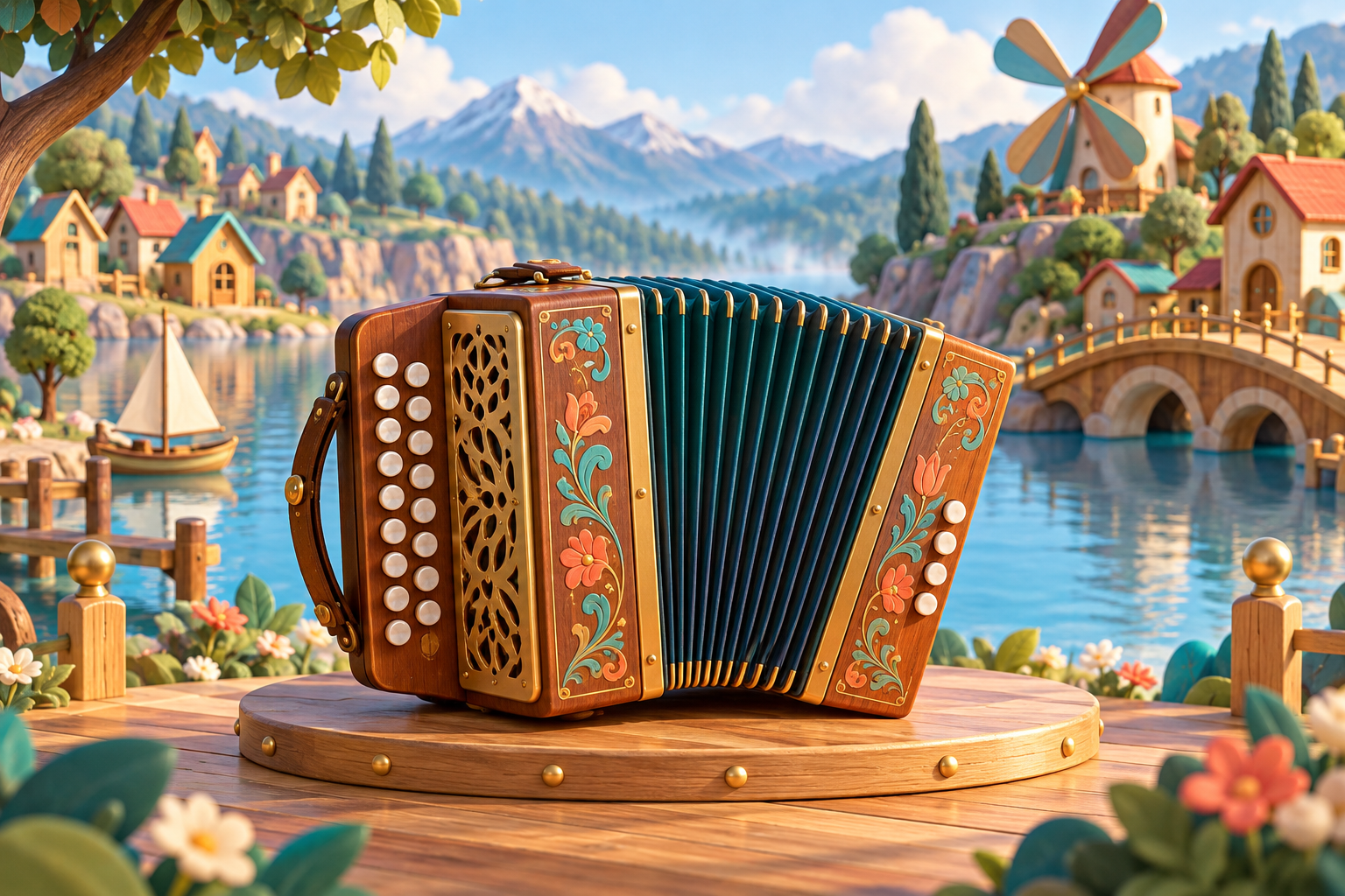 Illustration de Garmon pour Melodiwi, direction artistique du village-boîte à musique.