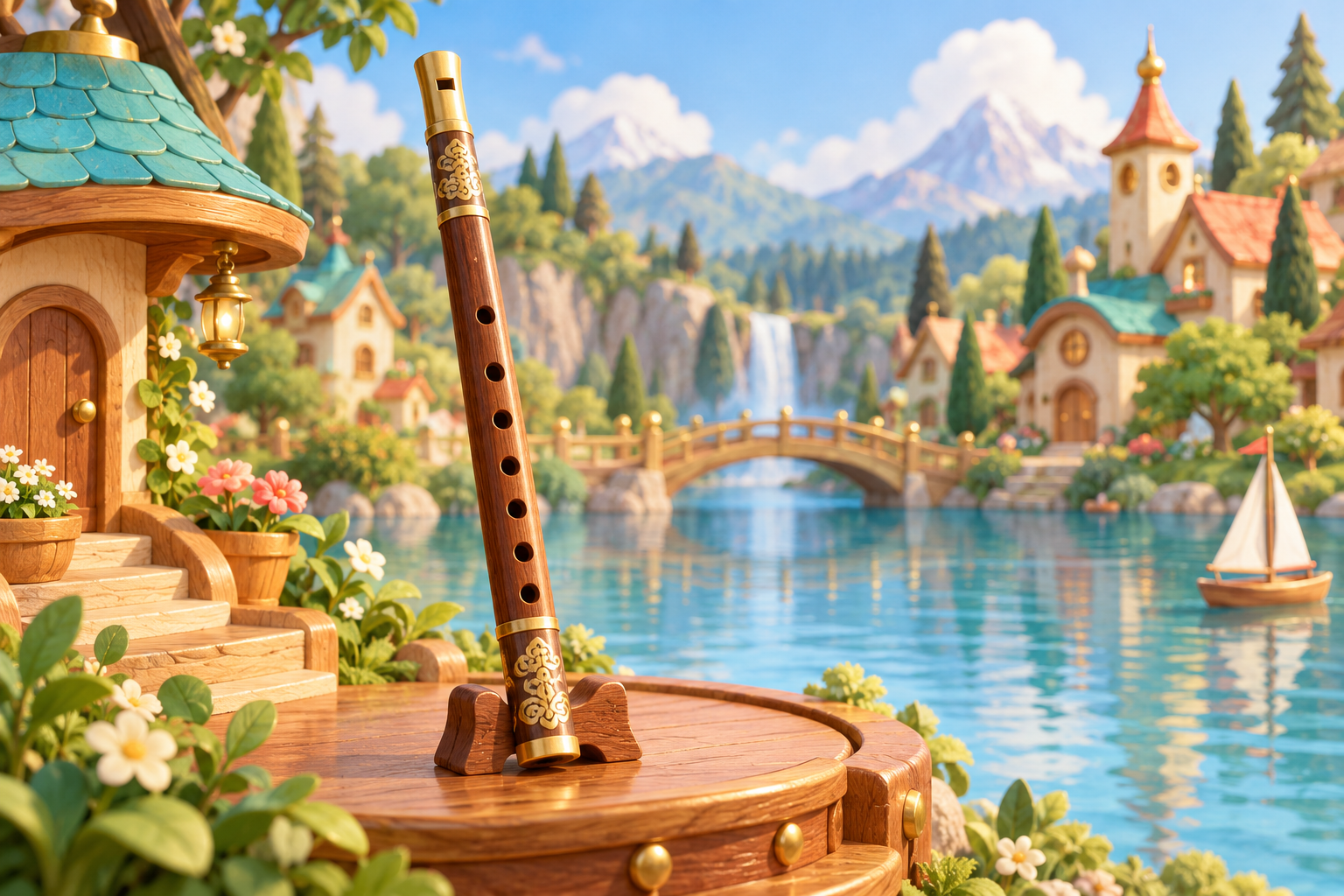 Illustration de Guan pour Melodiwi, direction artistique du village-boîte à musique.