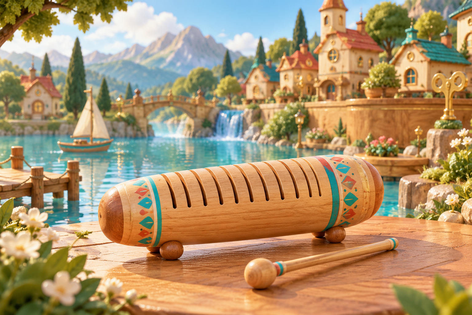 Illustration de Kuisi pour Melodiwi, direction artistique du village-boîte à musique.