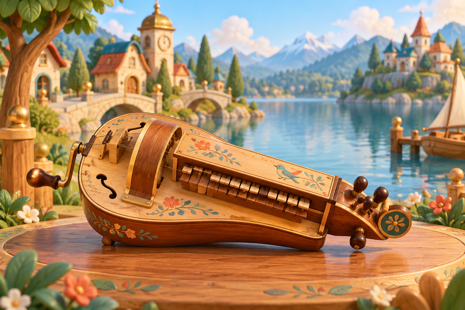 Illustration de Lirone pour Melodiwi, direction artistique du village-boîte à musique.