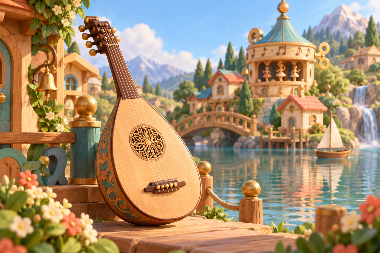 Illustration de Loutar pour Melodiwi, direction artistique du village-boîte à musique.