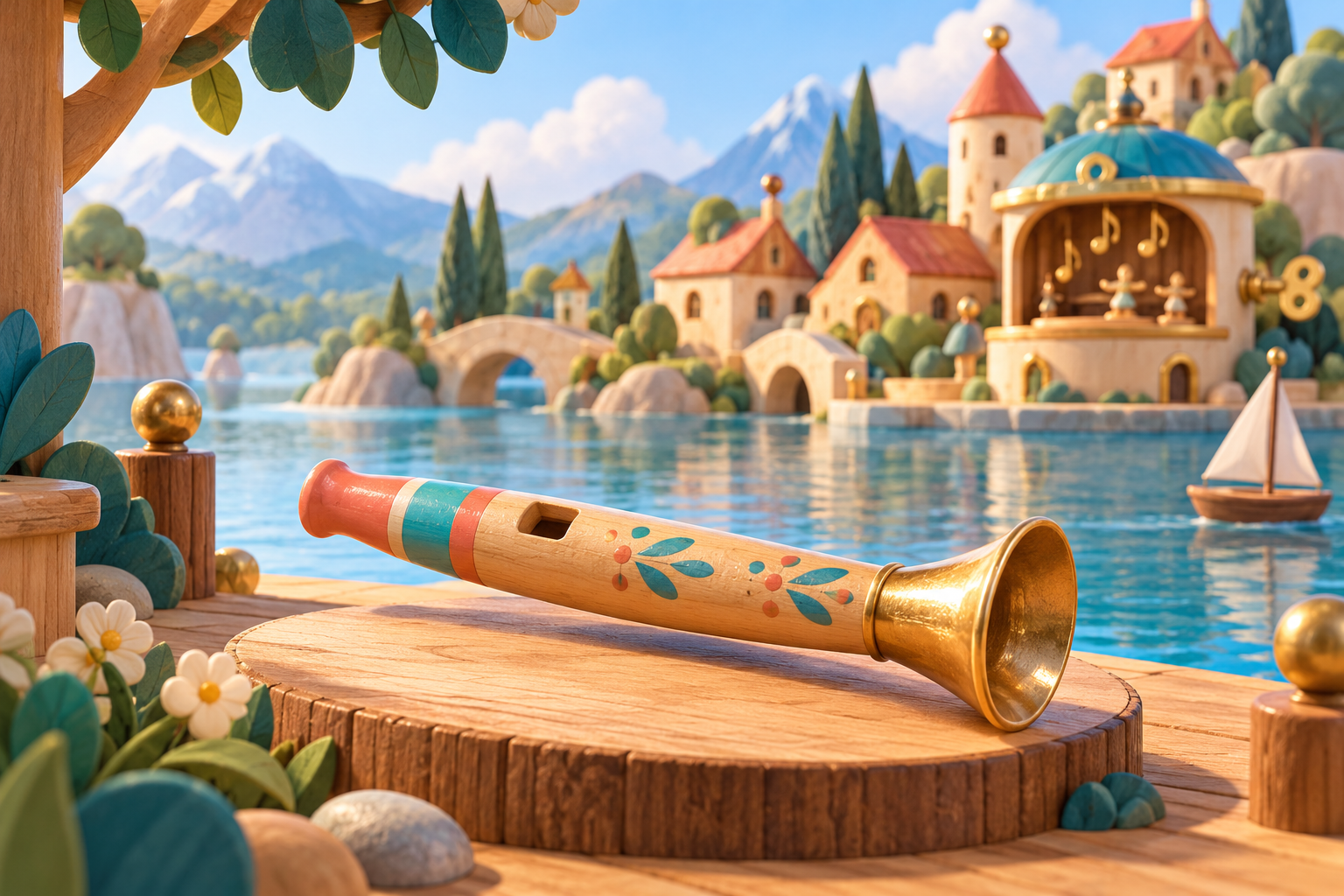 Illustration de Mirliton pour Melodiwi, direction artistique du village-boîte à musique.