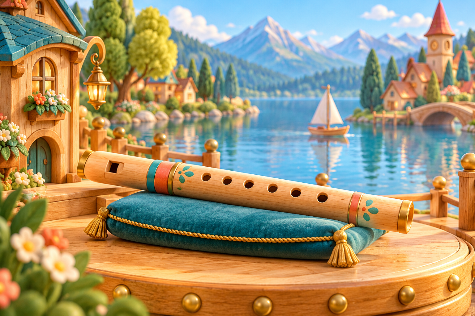 Illustration de Pifano pour Melodiwi, direction artistique du village-boîte à musique.