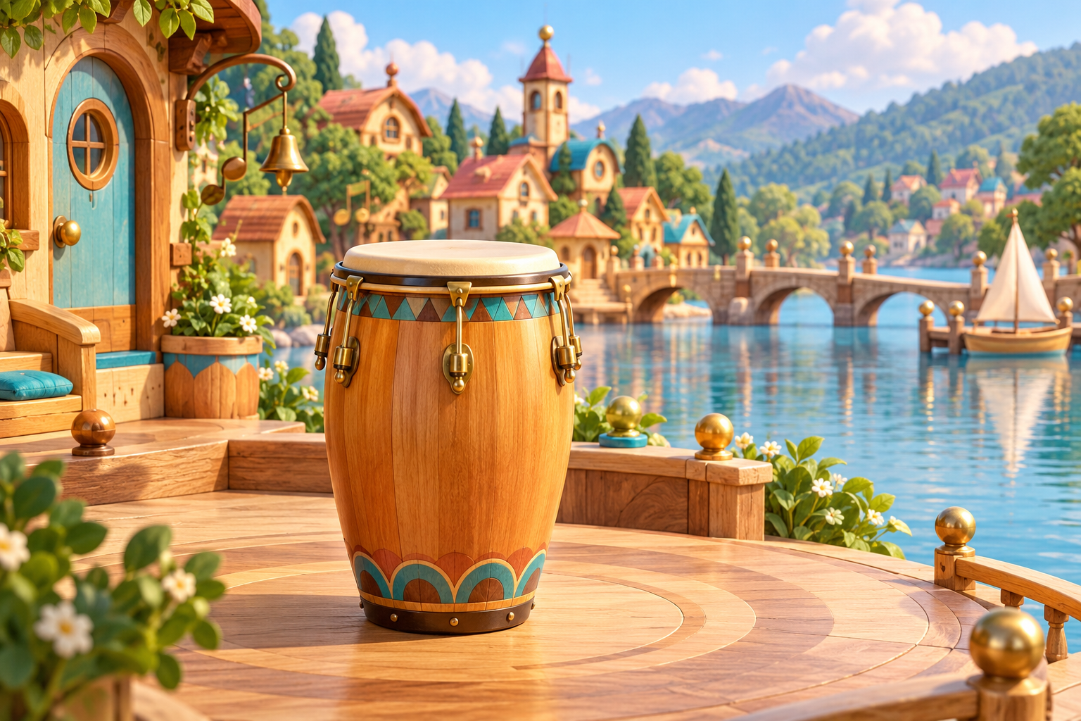 Illustration de Quinto pour Melodiwi, direction artistique du village-boîte à musique.