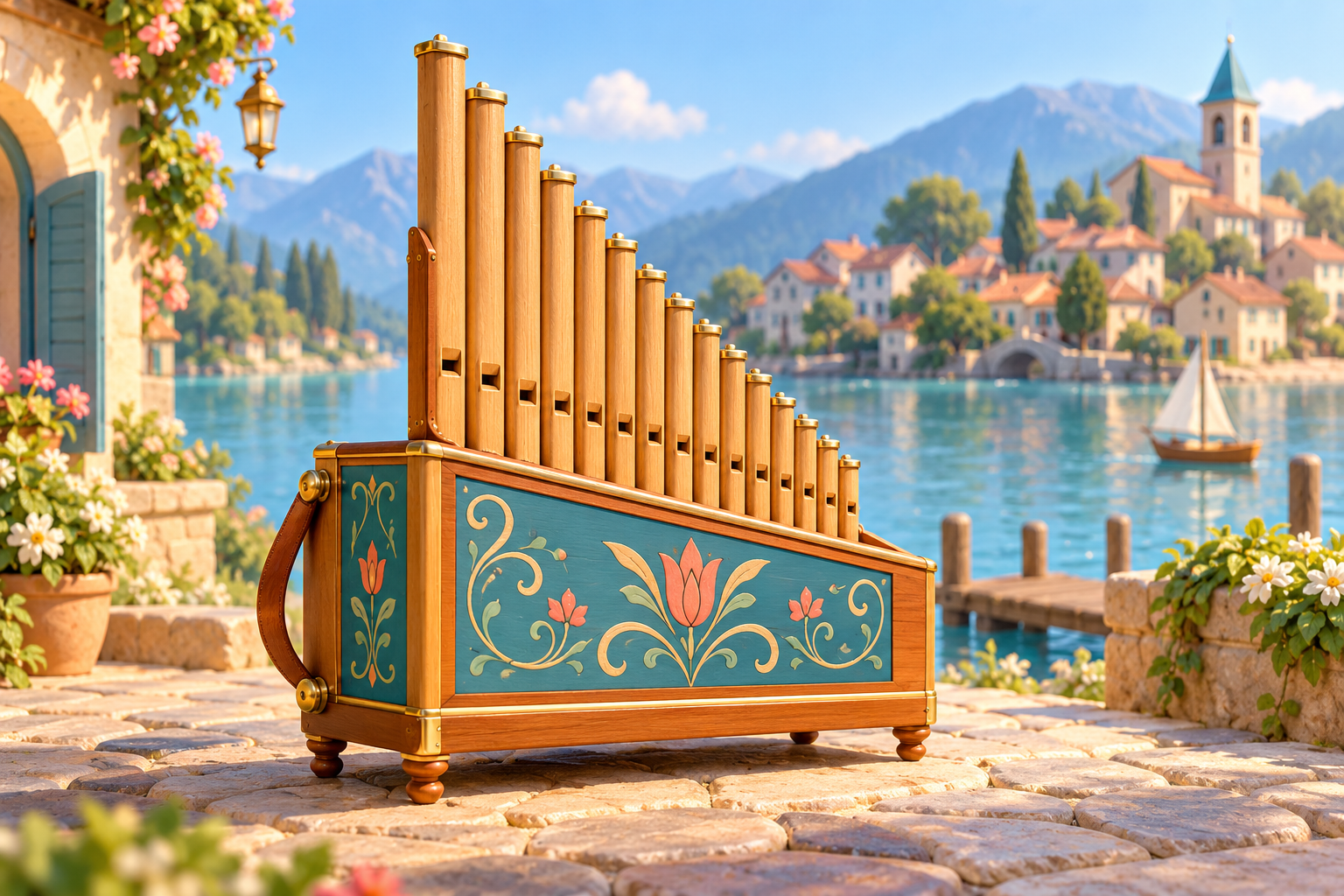 Illustration de Régale pour Melodiwi, direction artistique du village-boîte à musique.