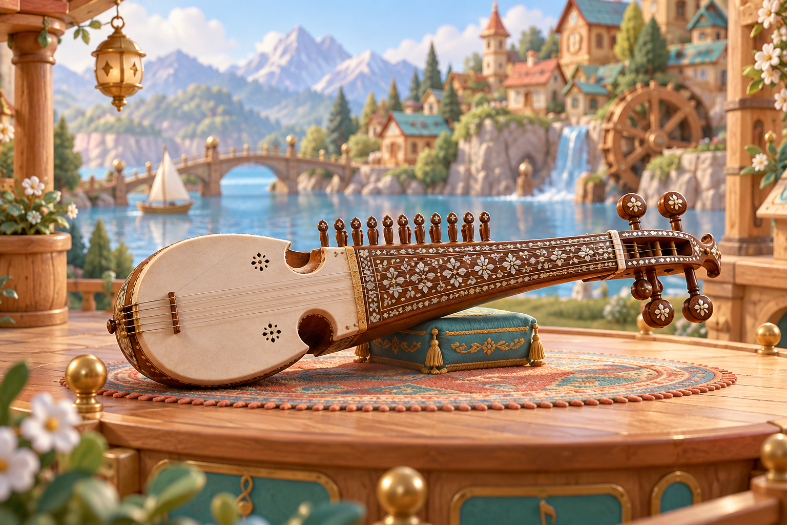 Illustration de Rubab pour Melodiwi, direction artistique du village-boîte à musique.