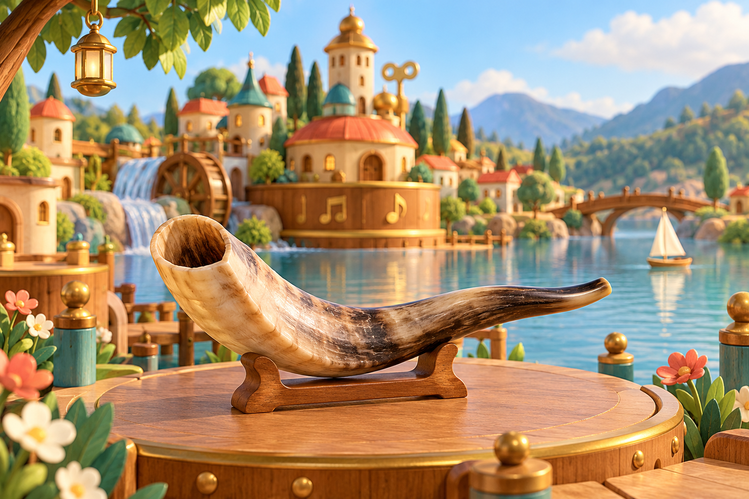 Illustration de Shofar pour Melodiwi, direction artistique du village-boîte à musique.