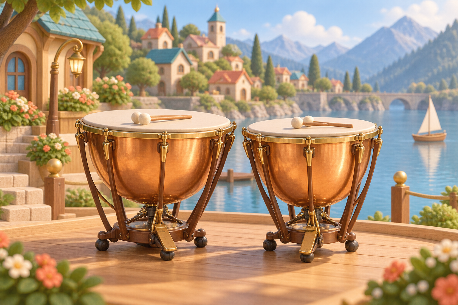 Illustration de Timbales pour Melodiwi, direction artistique du village-boîte à musique.