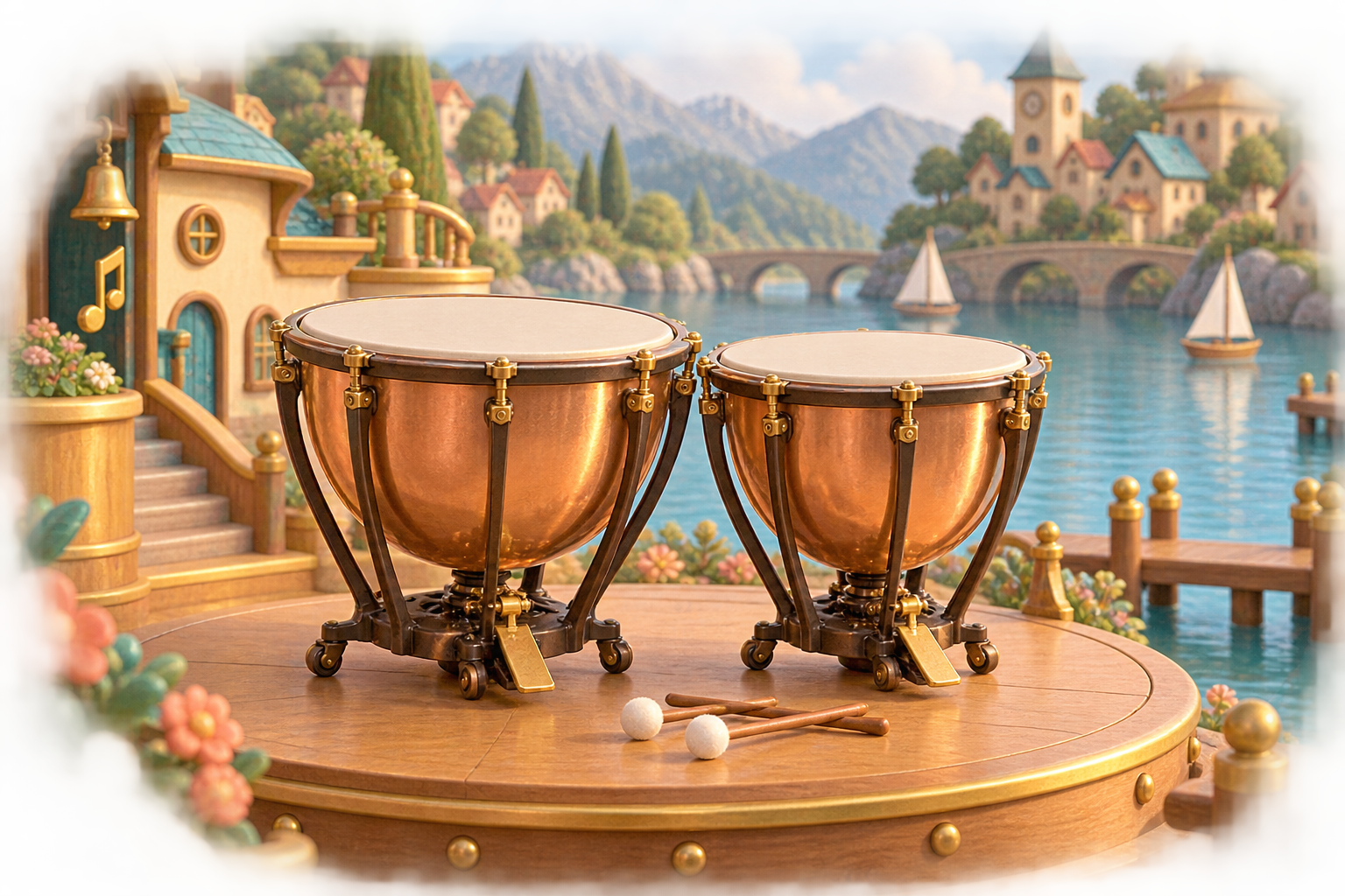 Illustration de Timbales pour Melodiwi, direction artistique du village-boîte à musique.