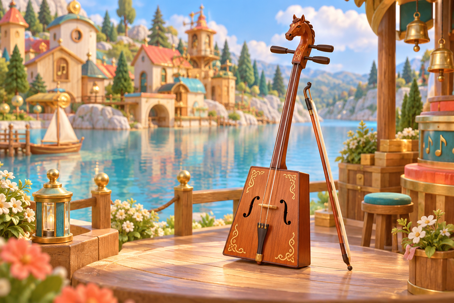 Illustration de Tsuur pour Melodiwi, direction artistique du village-boîte à musique.