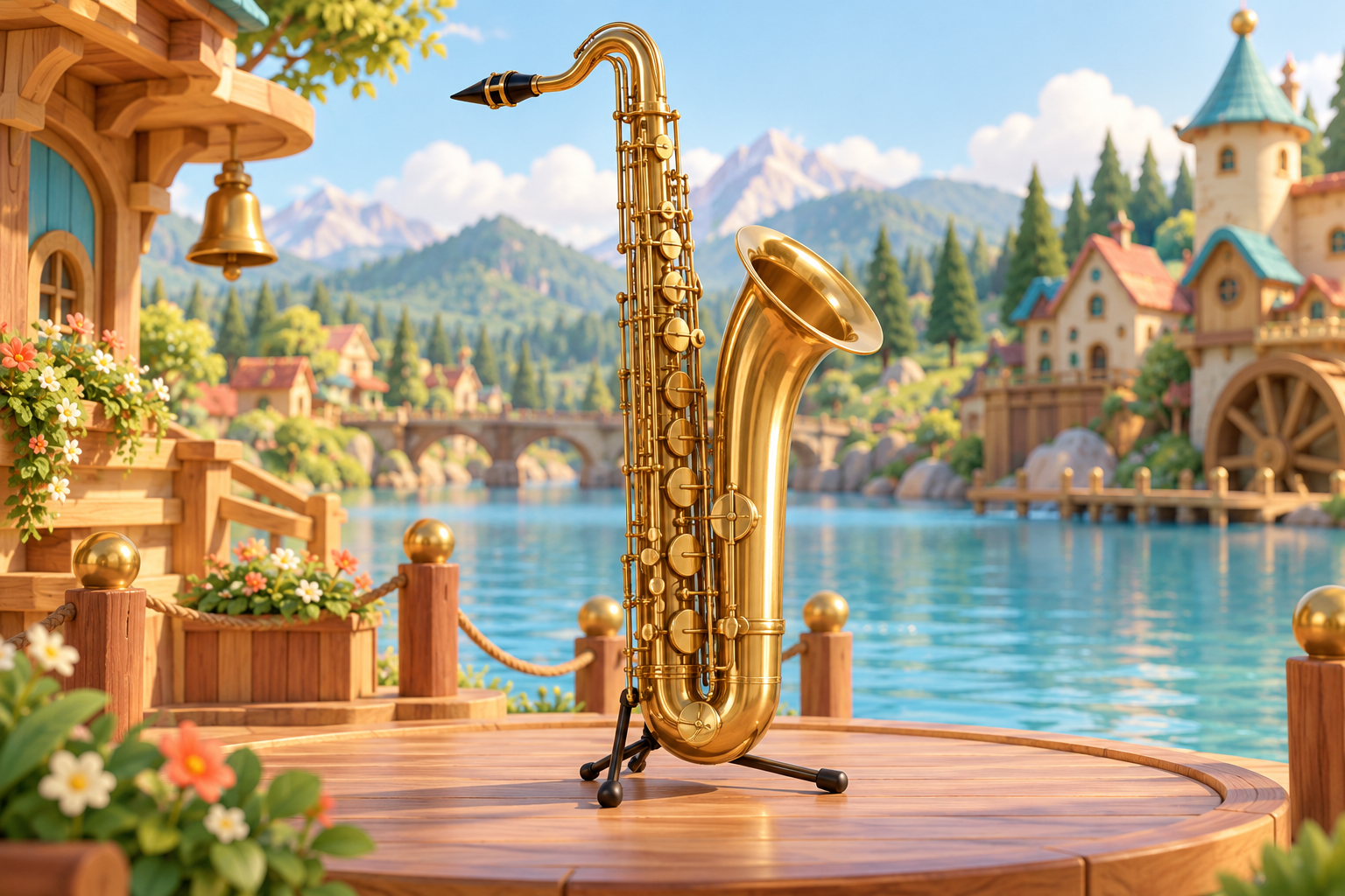 Illustration de Tubax pour Melodiwi, direction artistique du village-boîte à musique.