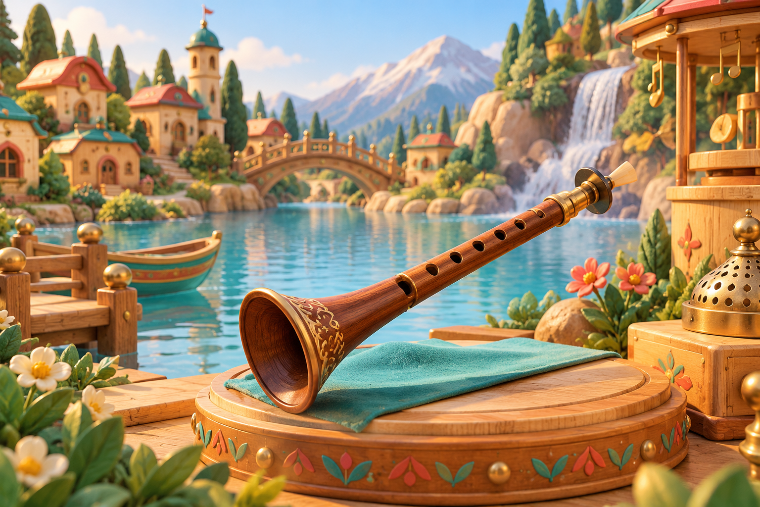 Illustration de Zurna pour Melodiwi, direction artistique du village-boîte à musique.